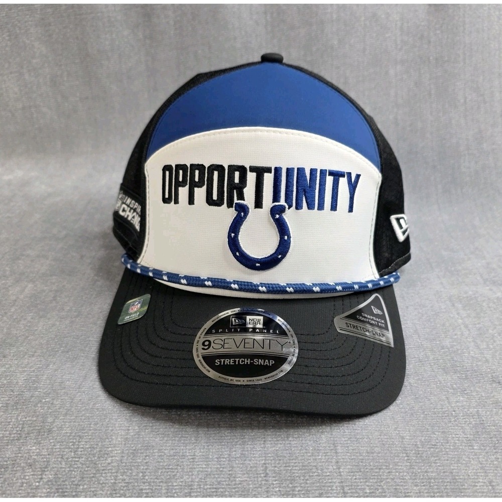 NWT Indianapolis Colts New Era Snap-Back Hat Unisex Black/White‎